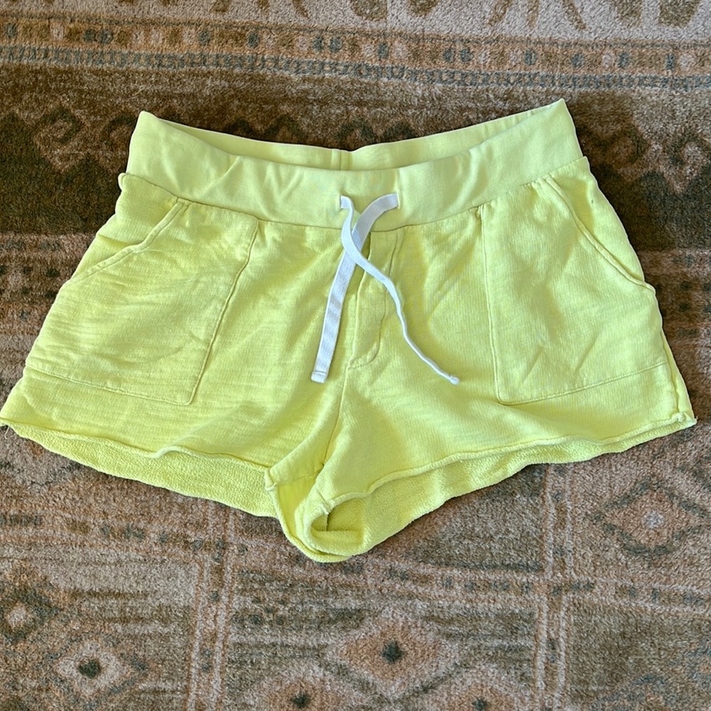 J.Crew neon yellow vintage fleece shorts | size M